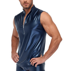 NEK Débardeur avec zip Top Andio Bleu métallisé
